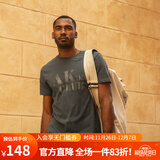 AKSERIESAK男装复古AK字母经典晕染印花亲肤舒适圆领休闲短袖T恤男1700083 青灰 M 
