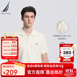 诺帝卡（NAUTICA）男装夏季棉氨混纺休闲亲肤透气短袖POLO衫男KE3100 米白1BN（231） M