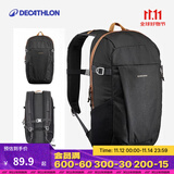 迪卡侬双肩背包NH100书包学生城市轻户外徒步登山旅行出差通勤出游背包 石墨黑-20L