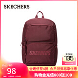 斯凯奇（Skechers）双肩包男女同款学生经典红色书包时尚大容量休闲运动旅行通勤背包 马鞍红/03L1