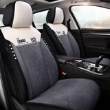 布兰特 羊羔绒汽车坐垫冬季毛绒座垫短毛绒冬天保暖座套五座通用 全包羊羔绒-绅士灰-标准版
