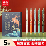 晨光（M&G）文具K35故宫金榜题名黑色0.5mm中性笔 学生按动子弹头签字笔 5支/盒AGPK35X4A考试礼盒考试