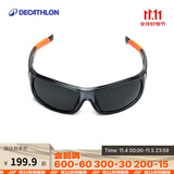迪卡侬户外山地运动男女墨镜潮QUOP黑橙太阳眼镜-镜腿镂空-4583537