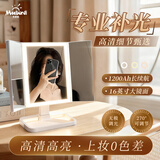 米波迪（Meebordi）【三八节女神礼物】镜子化妆镜带灯LED高清多倍镜主卧梳妆台贝壳镜三折叠梳妆镜智能桌面美容仪 