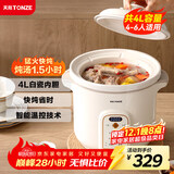 天际（TONZE）电炖锅 煮粥锅 煲汤锅炖汤锅 婴儿电炖盅 熬粥养生锅 快速焖炖 直炖白瓷胆  DGD40K22GC 4升