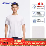 迪卡侬短袖速干衣男训练宽松半袖上衣运动t恤男RUNM2501428白色T恤M