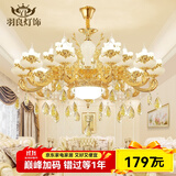 羽良 欧式客厅吊灯大气复式楼水晶餐厅卧室广东中山灯具套餐三室两厅 凤凰牡丹-18头（直径1.2米）