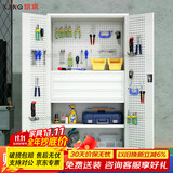 信京工具柜车间重型储物柜带挂板铁皮柜加厚工厂收纳柜 灰白网三抽