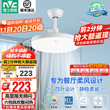 雷士（NVC） 风扇灯LED吊扇灯隐形扇现代简约变频餐厅卧室客厅遥控高显色灯具 荐！清风24W/高显指/6档调风