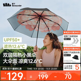 蕉下（beneunder）防紫外线遮阳伞三折双层黑胶晴雨伞防晒伞BM664花椿