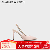 CHARLES&KEITH质感链条尖头高跟凉鞋子女鞋生日礼物送女友CK1-60280377 Beige米色 40 (255)