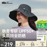 蕉下（beneunder）遮阳帽子冬季防晒帽女大帽檐渔夫帽子男登山帽太阳帽防风防晒 灰