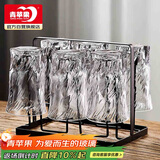 青苹果玻璃水杯架 黑色轻奢不锈钢玻璃杯架 酒杯玻璃杯牛奶杯茶杯杯架
