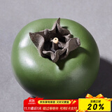 容山堂紫砂小柿子茶宠摆件事事如意家用可养功夫茶具茶桌茶玩配件 紫砂仿生茶宠摆件-翠青