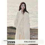伊芙丽（eifini）蒋欣代言【高智大衣】白月光气质羊毛收腰白色双面羊绒大衣女冬 白色（19.6羊绒） M 160/84A110-120斤