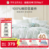 罗莱家纺100%纯棉床上四件套 床单被套双人套件 220*250cm
