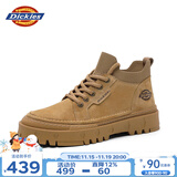 Dickies马丁靴男靴2025秋冬鞋子男潮流百搭靴子男加绒低帮工装靴增高男鞋 浅棕 42 【偏大一码，适合运动鞋43】