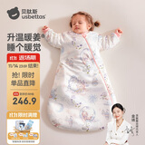 贝肽斯婴儿睡袋暖姜恒温儿童一体睡袋婴幼儿防踢被睡衣冬季加厚 甜梦M