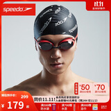 速比涛（Speedo）飞鱼系列精工高清防水防雾泳镜游泳装备男女通用 红色/黑色