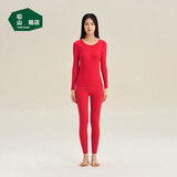 松山棉店【棉莫红福】红色秋衣秋裤情侣保暖内衣套装结婚女士-红色170