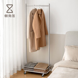 懒角落不锈钢落地衣帽架卧室挂衣服架阳台新款客厅收纳可移动晾晒架60cm