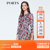 PORTS宝姿商场同款 春夏新品女装圆领花色印花修身连衣裙LN8D223HPP028 黑色印花 M (6)