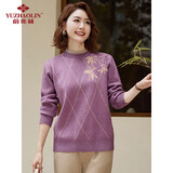 俞兆林中老年女装秋冬绣花针织衫妈妈装毛衫女老年人毛衣女 Y243Z3003