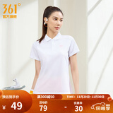 361°运动翻领t恤2025年春夏季新款休闲透气短袖情侣POLO衫开学季 【女款】本白 L