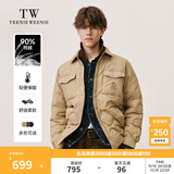 Teenie Weenie小熊男装羽绒服冬季衬衫式羽绒服保暖外套外套男 卡其色 L (175)