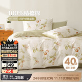 博洋家纺床上用品四件套纯棉被套床笠100%棉套件全棉被罩1.8米床春日