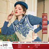 两三事梵高系列 静美如秋叶 秋季新款森女风后背绑带花色无袖毛衣背心女 鸢尾花 L