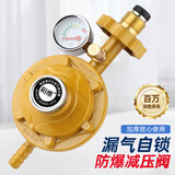 际工液化气煤气减压阀煤气罐家用新国标防爆低压安全阀燃气管自闭阀门 0.6L液化气减压阀带表