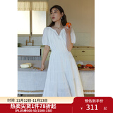 独束大码女装【爱的圆舞曲】 阶梯式抽褶裙摆 法式重工显瘦连衣裙 摩根石白 4XL （尺码：6）