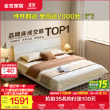 全友家居现代简约高箱储物收纳床主卧1.8米x2米双人大床家具政府补贴 【暖白色 | 高脚】床+65床垫+床头柜G*2 1.5x2米【爆款+性价比超高】