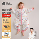 贝肽斯婴儿睡袋暖姜恒温儿童分腿睡袋婴幼儿防踢被睡衣秋冬中厚 凤鸾M