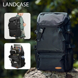 Landcase背包双肩包男大容量旅行包多功能登山包户外运动包女8051黑色小号