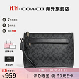 COACH/蔻驰 官方授权 新款男士时尚休闲手拿包圣诞节礼物情人节礼物 黑色F29508CQBK
