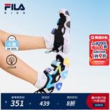 FILA斐乐儿童童鞋水母凉鞋2025年夏季新款男女小童魔术贴闪灯鞋 黑/波罗的海蓝-BA 28