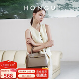 红谷包包牛皮单肩手提包大容量手拎包通勤女士铂金包  生日礼物送女友