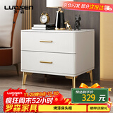 罗森（LUOSEN）床头柜卧室现代简约岩板轻奢烤漆床边柜小户型置物收纳柜纯白45cm