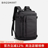 BAGSMART双肩包随行仓背包男士旅行出差大容量多功能商务休闲书包电脑包女 经典黑（标准版 适合1-3天差旅）
