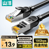 山泽 超六类万兆纯铜网线2米 CAT6A类成品线家用电脑网络宽带跳线兼容2.5g千兆8芯连接带双接头GD6A020