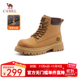 骆驼（CAMEL）【山越】秋冬新款高帮户外工装靴短靴登山鞋踢不烂大黄靴女马丁靴 L25W076018AR 女款毛里土黄 38