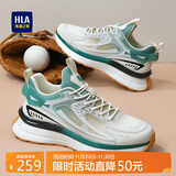 海澜之家（HLA）运动男鞋夏季网面透气轻便百搭休闲鞋子男HAAYDM1ACX0039 绿色40