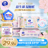 维达（Vinda）益生菌湿厕纸 60片*4包 女性经期温和私处清洁洁厕湿纸巾厕纸湿巾