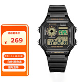 卡西欧（CASIO）手表男复古小方块运动防水学生男女f91w系列手表AE-1200WH-1B