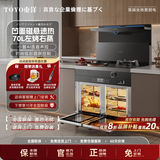 TOYO東洋（日本）家用集成灶烟灶消蒸烤一体灶纯电气电两用一体式蒸烤箱大容量消毒蒸烤 凹面电磁炉【900】左电右气-语音体感+左烤右 天然气12T