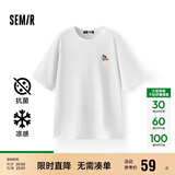 森马（Semir）【多彩凉感T】短袖t恤女夏中长款宽松舒适刺绣上衣109324100007