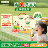 爷爷的农场金银花柚子汁100ml*20袋 儿童果汁饮料去火气礼盒装nfc苹果汁零食