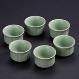 古德窑 汝窑功夫茶杯陶瓷6只装汝瓷品茗杯单杯开片可养家用小茶杯主人杯 六只装-介福汝窑《四方杯》60ml